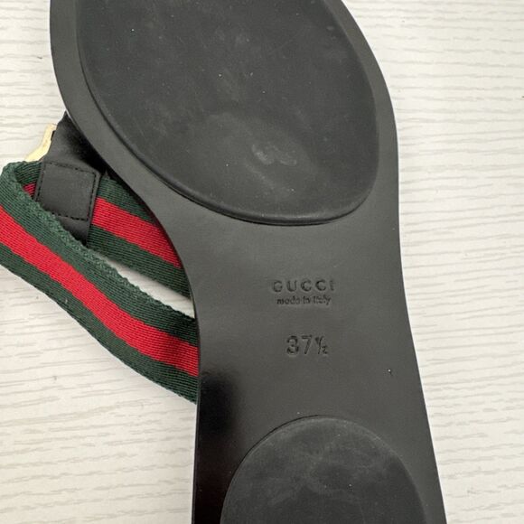 Gucci GG Black Thong Guccissima Sandals Logo Monogram Flip Flop Web Day 7.5 37.5 - Picture 6 of 10